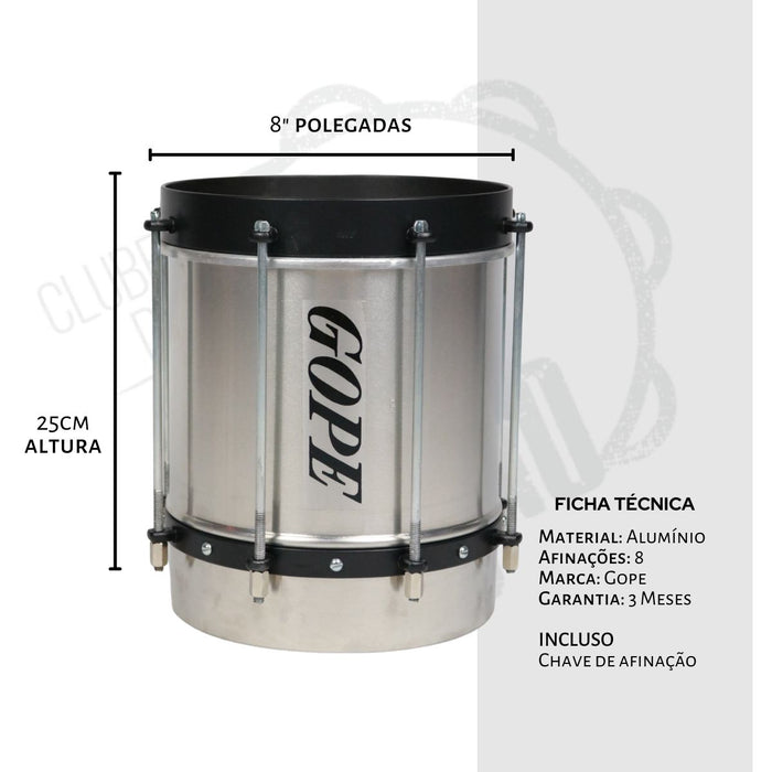 Gope Cuíca 8" Aluminum — image 4