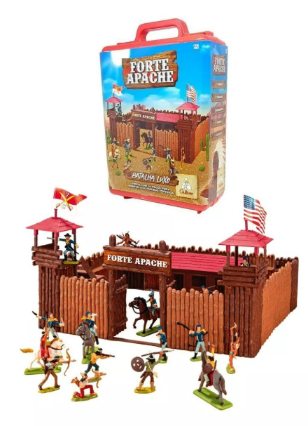 Original Gulliver Lux Apache Fort Battle Vintage Indian Miniature Collectible