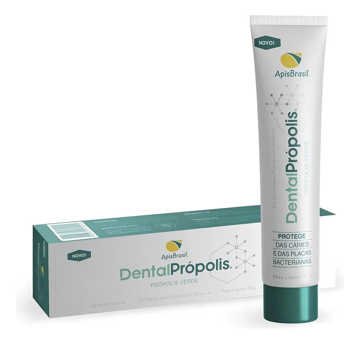 Brazilian Dental Gel Propolis Rosemary no Fluor Thoothpaste 80g - Apis Brasil