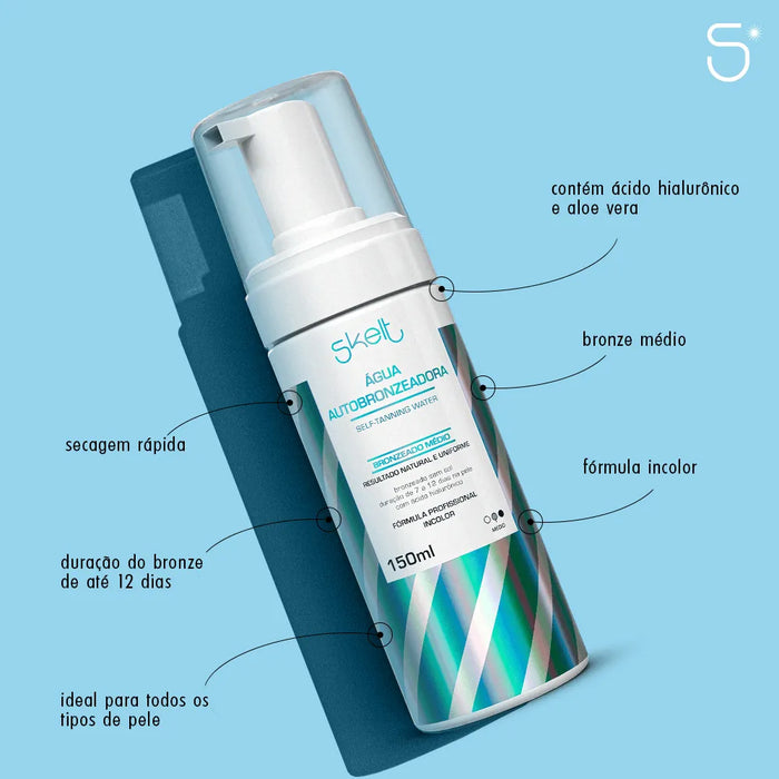 Golden Glow Self Tanner Water Hyaluronic Mousse Natural Skin Illuminator 4 oz