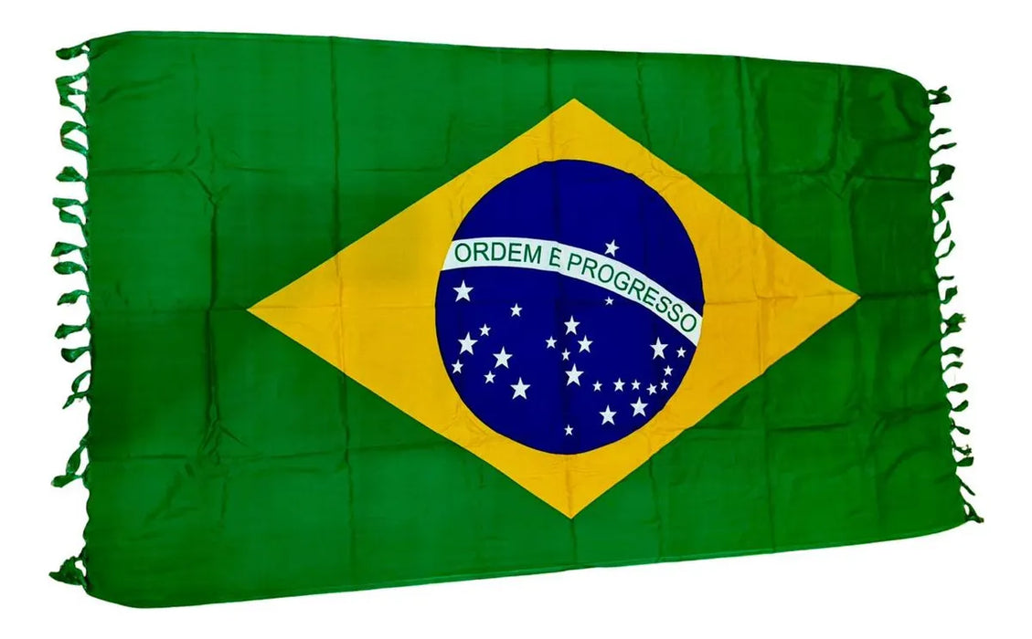 Brazilian Canga Beach Towel Sarong 100% Viscose  Original - Brazilian Flag - 43" x 69" inches