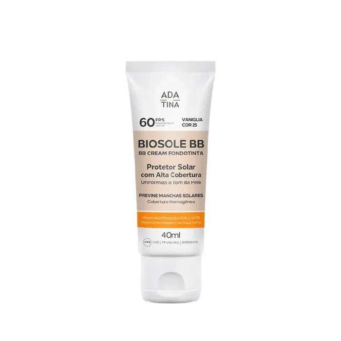Biosole BB Cream SPF 60 12H Facial Sunscreen with Color, Dry Touch and High Coverage ADA-TINA