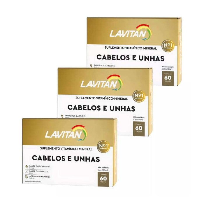 Lavitan Hair & Nails Vitamin Supplement 3x60 Capsules - Cimed