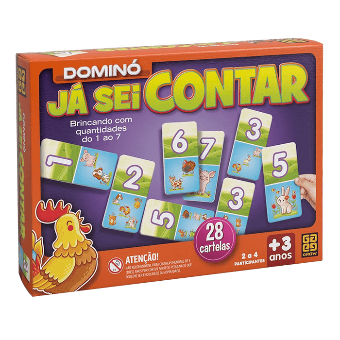 Jogo Dominó Já Sei Contar / Domino game I already know how to tell - Grow