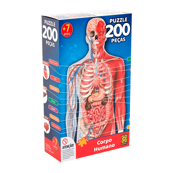 Puzzle 200 peças Corpo Humano / Puzzle 200 pieces human body - Grow