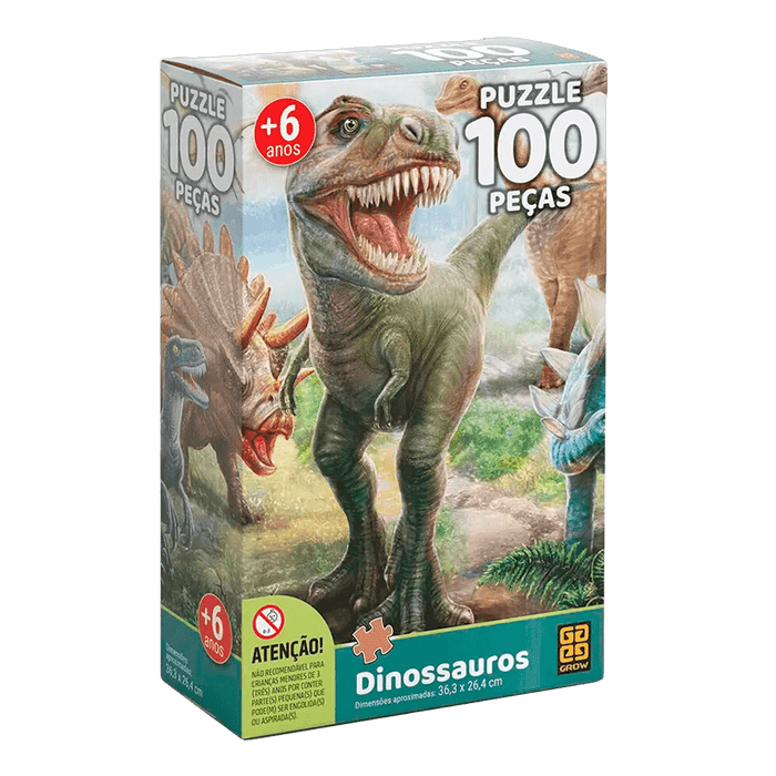 Puzzle 100 peças Dinossauros / Puzzle 100 Dinosaurs - Grow