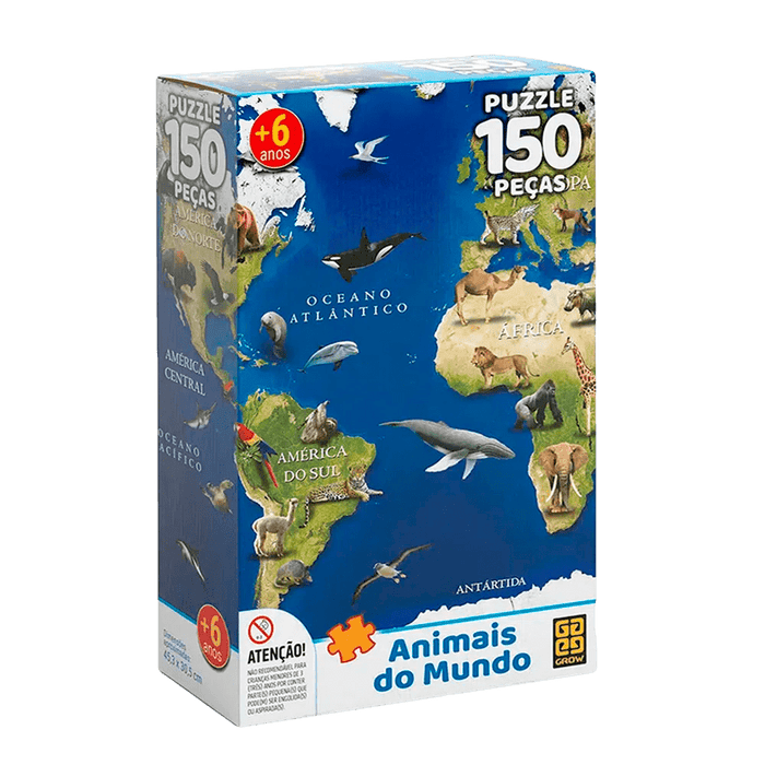 Puzzle 150 peças Animais do Mundo / Puzzle 150 World Pieces - Grow