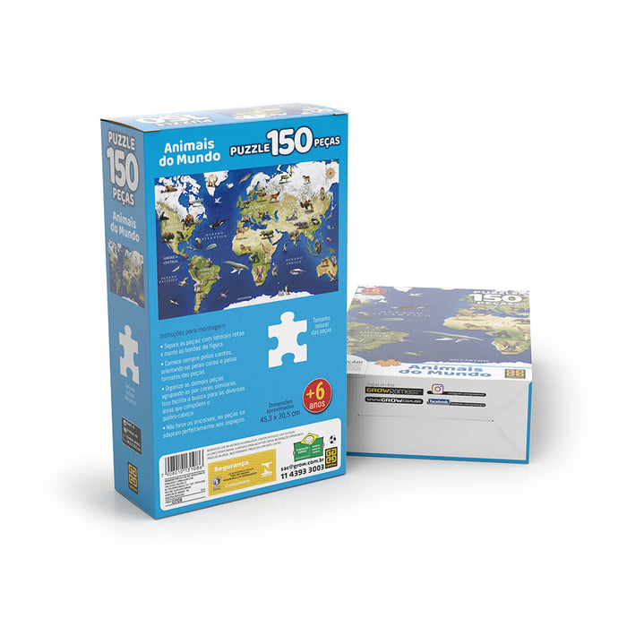 Puzzle 150 peças Animais do Mundo / Puzzle 150 World Pieces - Grow