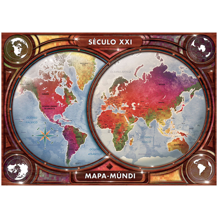 Puzzle 4000 peças Mapa/Múndi / Puzzle 4000 World Map Parts - Grow
