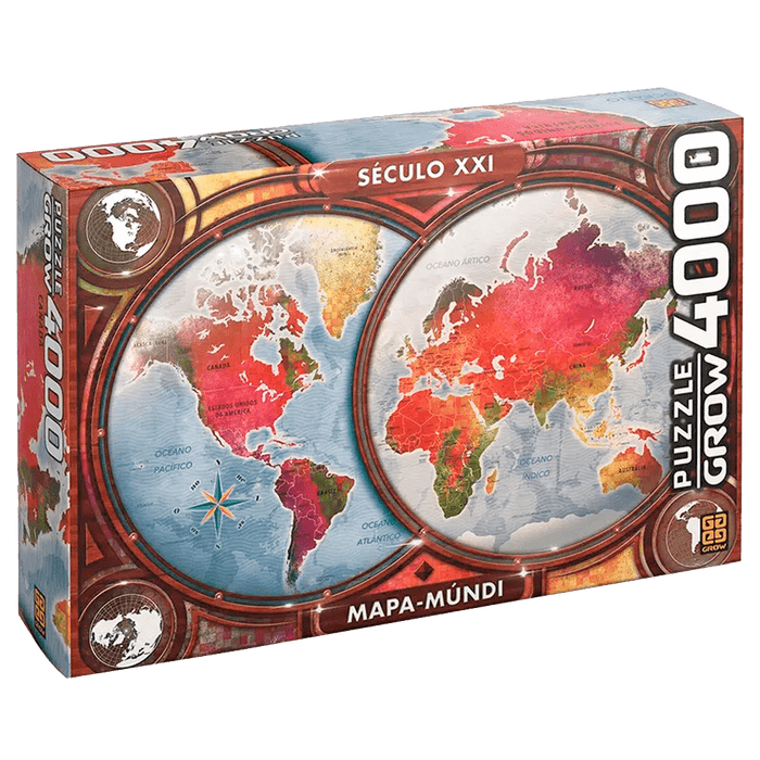 Puzzle 4000 peças Mapa/Múndi / Puzzle 4000 World Map Parts - Grow
