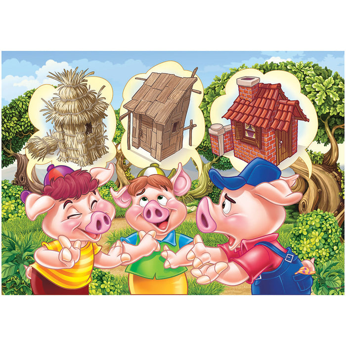 Puzzle Progressivo Monte e Conte Três Porquinhos / Progressive puzzle hill and count three little pigs - Grow