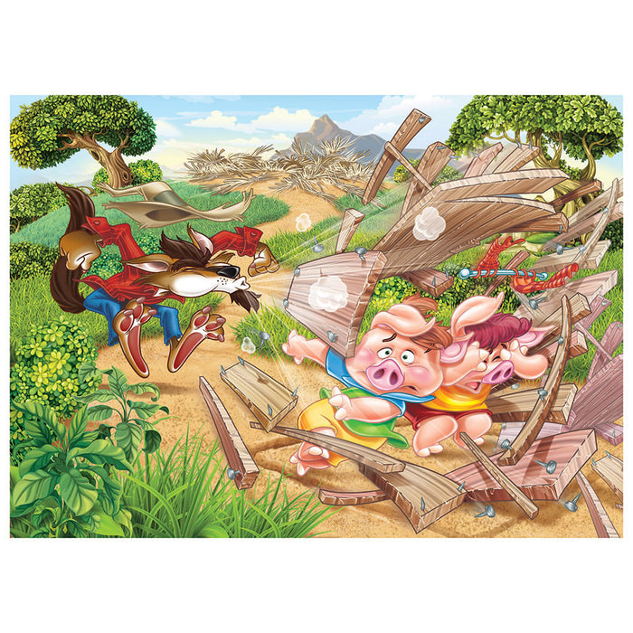 Puzzle Progressivo Monte e Conte Três Porquinhos / Progressive puzzle hill and count three little pigs - Grow