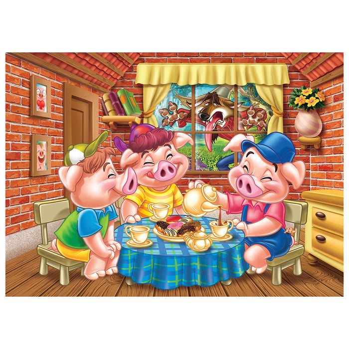 Puzzle Progressivo Monte e Conte Três Porquinhos / Progressive puzzle hill and count three little pigs - Grow