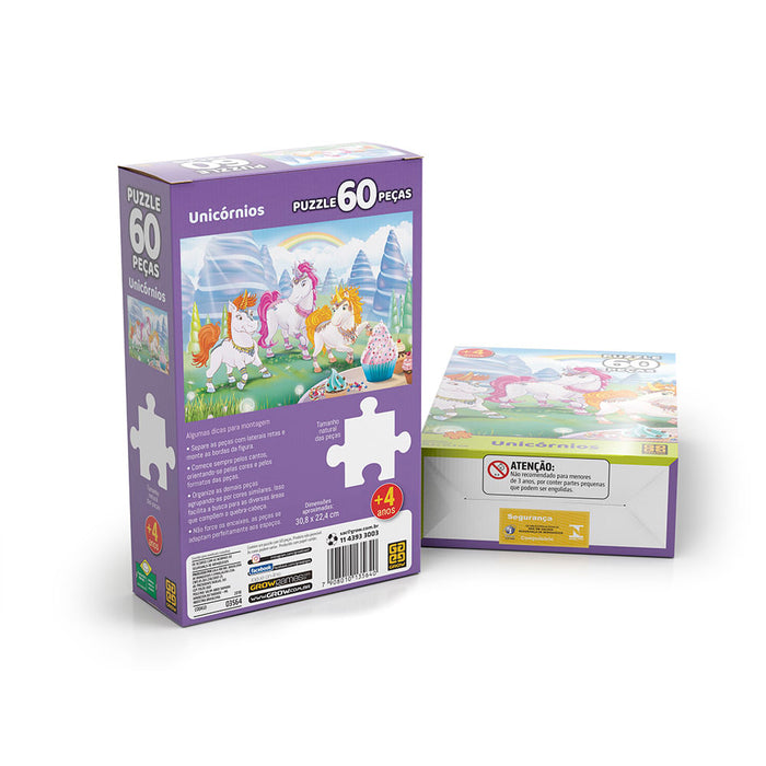 Puzzle 60 peças Unicórnios / Puzzle 60 unicorns pieces - Grow
