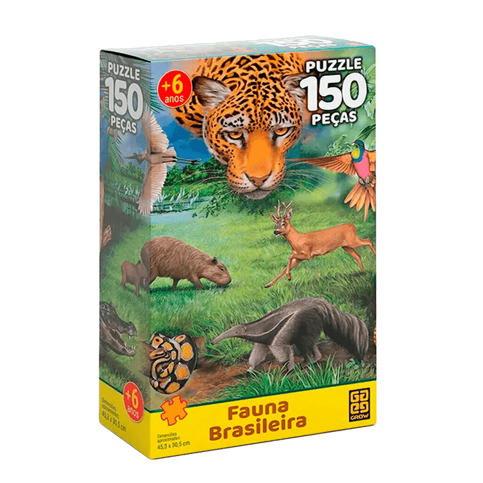 Puzzle 150 peças Fauna Brasileira / Puzzle 150 pieces Brazilian fauna - Grow
