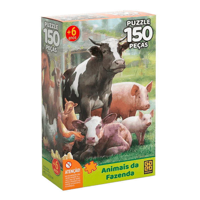 Puzzle 150 peças Animais da Fazenda / Puzzle 150 animal farm parts - Grow