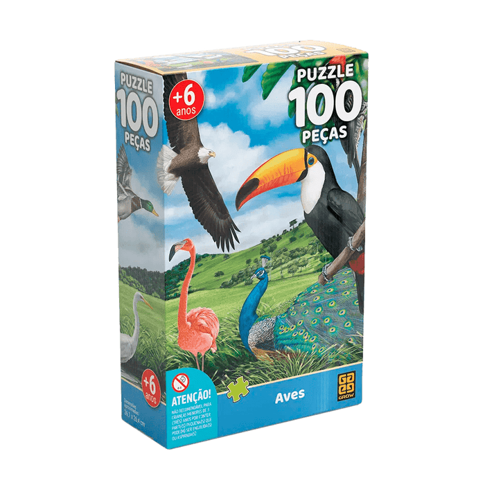Puzzle 100 peças Aves / Puzzle 100 pieces - Grow