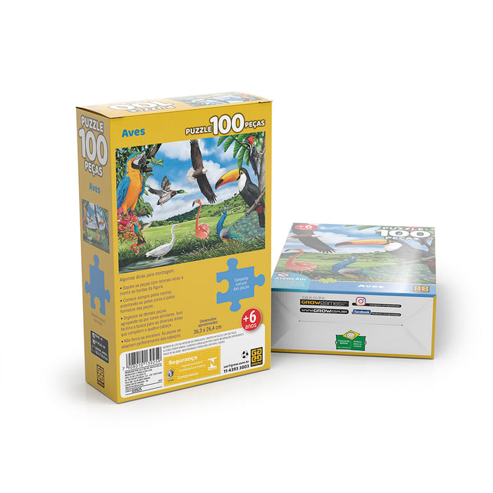 Puzzle 100 peças Aves / Puzzle 100 pieces - Grow
