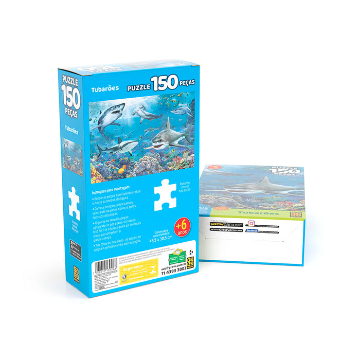 Puzzle 150 peças Tubarões / Puzzle 150 pieces sharks - Grow