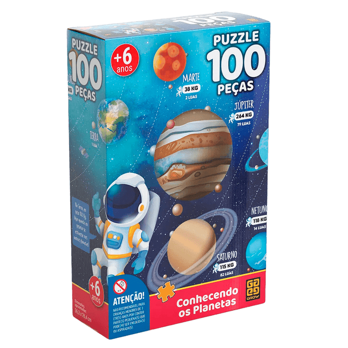 Puzzle 100 peças Conhecendo os Planetas / Puzzle 100 pieces knowing the planets - Grow
