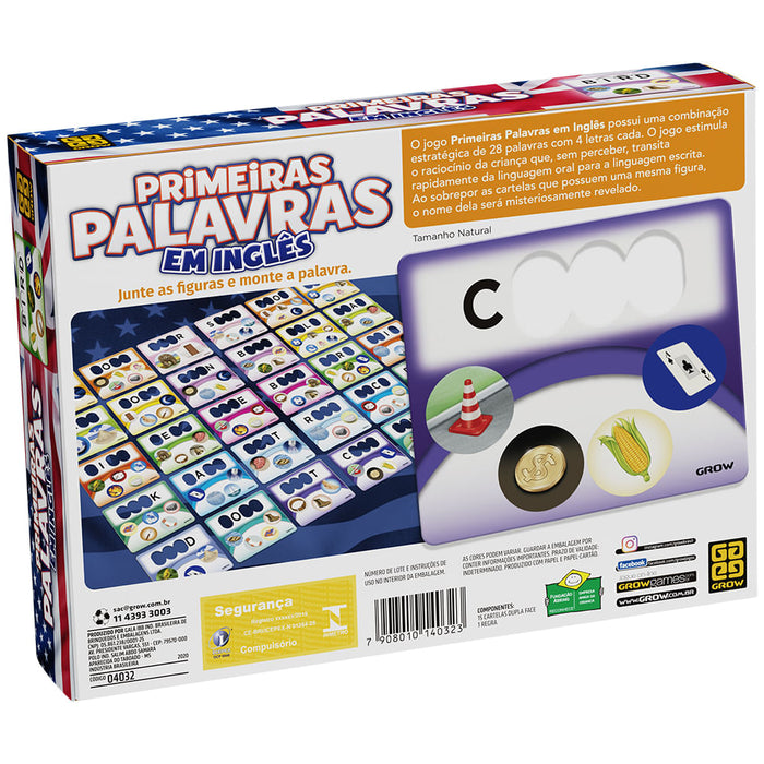 Jogo Primeiras Palavras em Inglês / Game first words in English - Grow