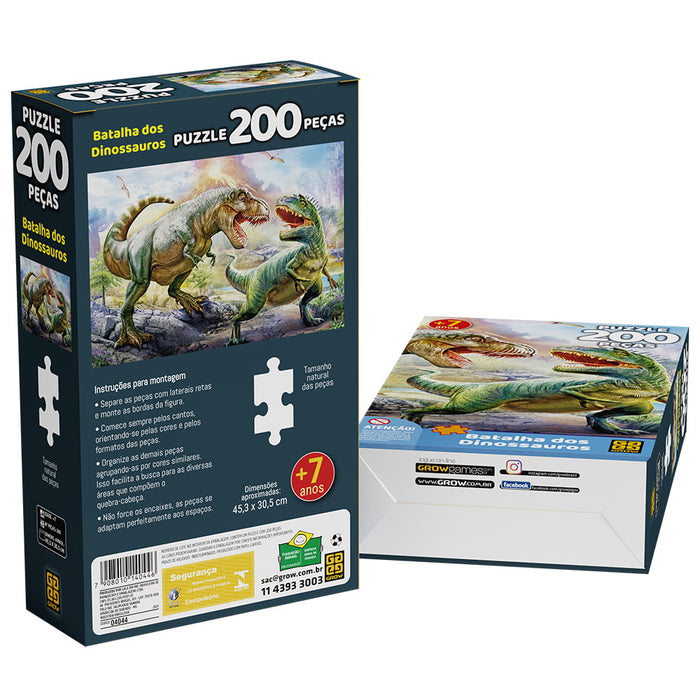 Puzzle 200 peças Batalha dos Dinossauros / Puzzle 200 pieces battle of dinosaurs - Grow