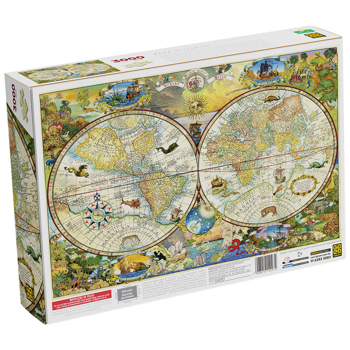 Puzzle 3000 peças Mapa Histórico / Puzzle 3000 Parts Historical Map - Grow