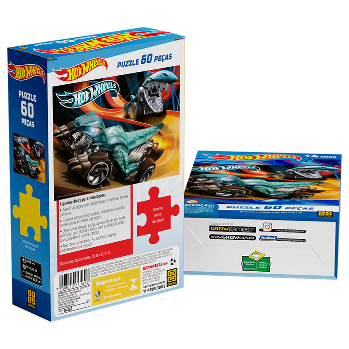 Puzzle 60 peças Hotwheels / Puzzle 60 peças Hot Wheels / Puzzle 60 pieces Hotwheels / Puzzle 60 pieces Hot Wheels - Grow