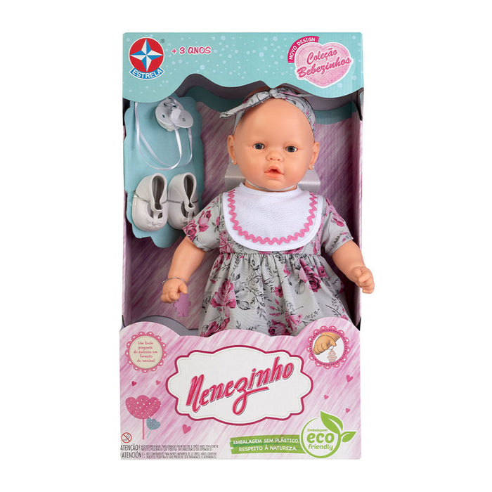 Boneca Nenezinho Vestido Floral 44 cm - Estrela