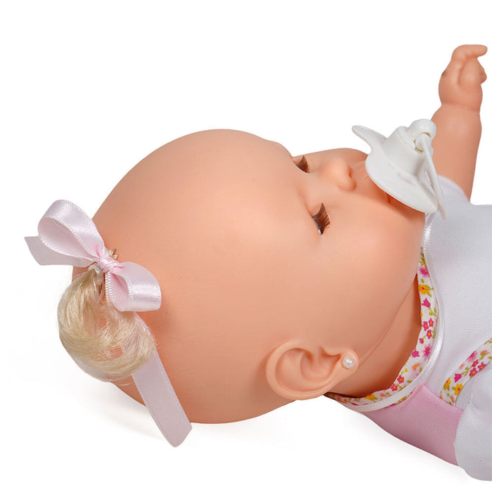 Boneca Nenezinho Vestido Rosa e Branco 44 cm - Estrela