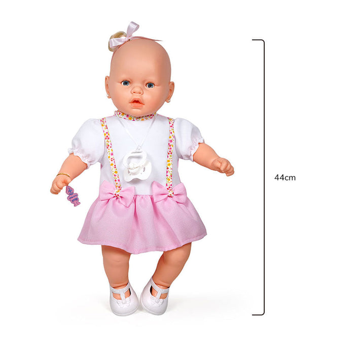 Boneca Nenezinho Vestido Rosa e Branco 44 cm - Estrela