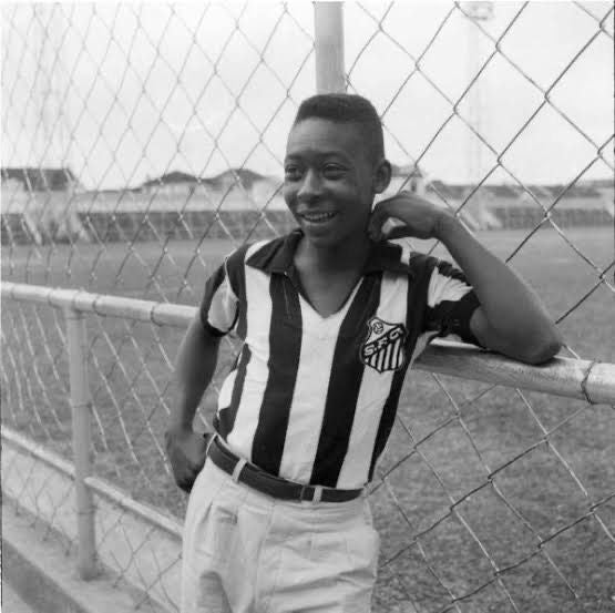 Pele Santos Soccer Team Jersey striped 1956 - Retro Official Athleta 100% authentic