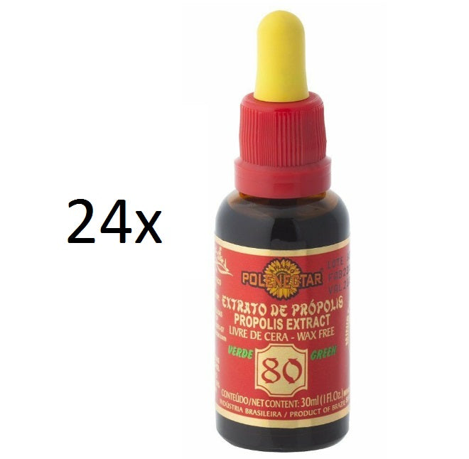 Lot of 24x30ml Original Green Bee Propolis Extract 80 Wax Free - Polenectar