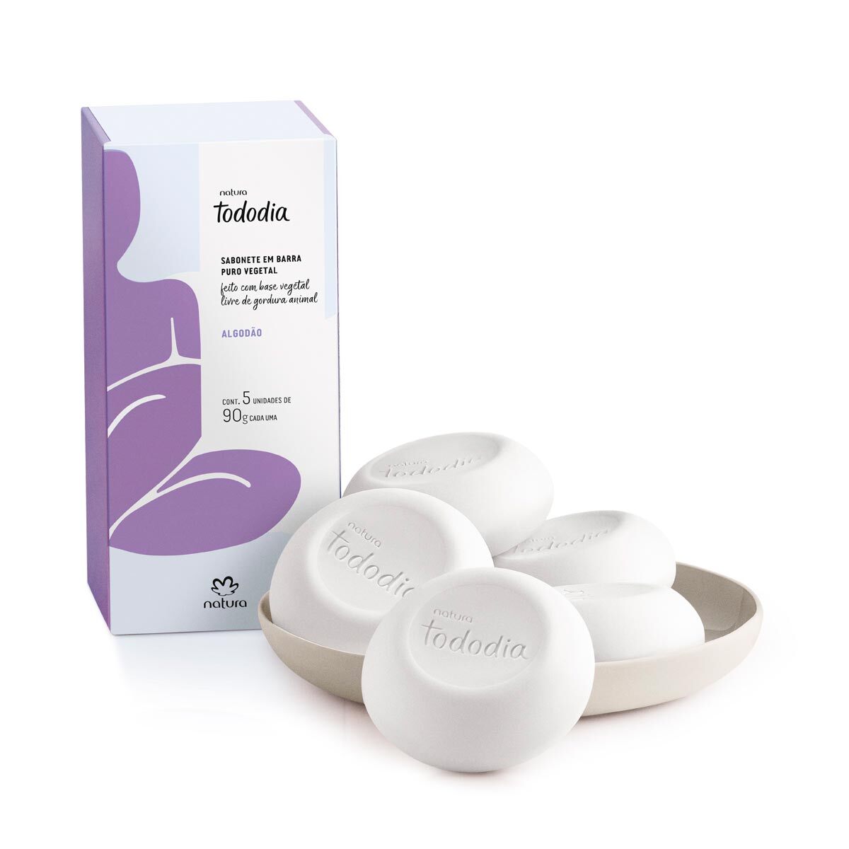 Natura TODODIA Algodão / Soap In Pure Vegetable Cotton - 5un Of