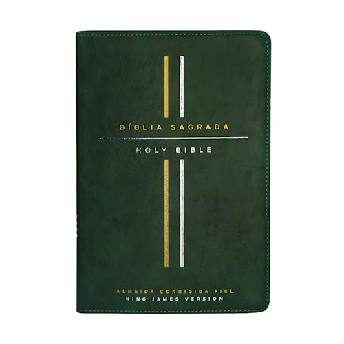 Bíblia Bilíngue, Português/Inglês, ACF/KJV, Couro Soft, Verde, Leitura Perfeita - Varios Autores - Leather Bound