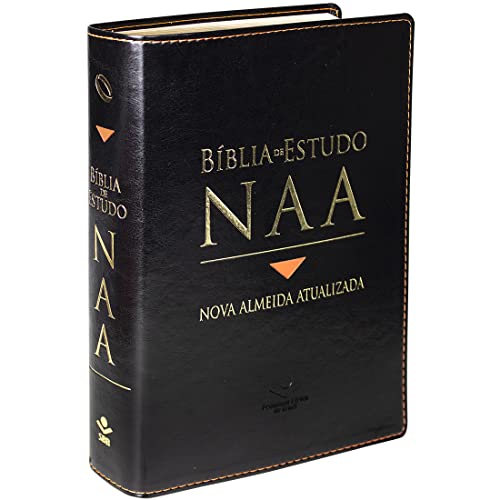 Bíblia de Estudo NAA: Nova Almeida Atualizada (NAA) - Sociedade Bíblica do Brasil - Português Encadernado em couro