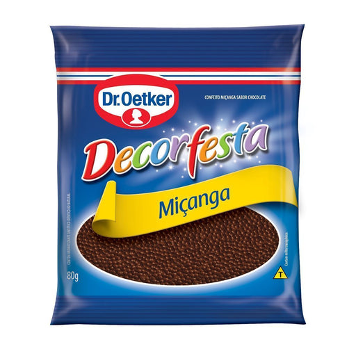 Confeito Miçanga de Chocolate Decor Festa Dr. OETKER Pacote 80g