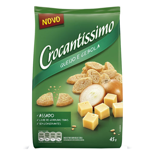 Aperitivo PULLMAN Crocantíssimo Sabor Queijo e Cebola Pacote 45g
