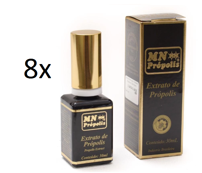 Lot of 8x30ml Brazilian Bee Gold Organic Propolis Extract - MN Propolis