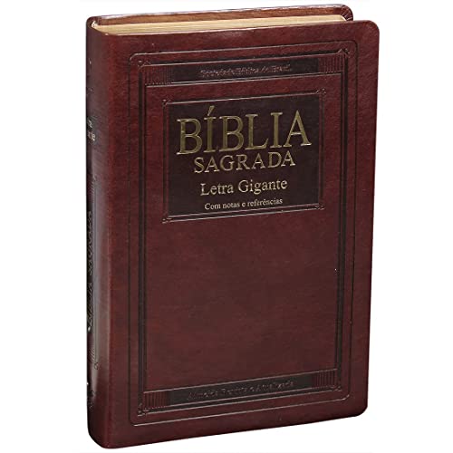 Biblia Sagrada RC Letra GiganteLuxo Marrom - Joao Ferreira de Almeida - Bonded Leather
