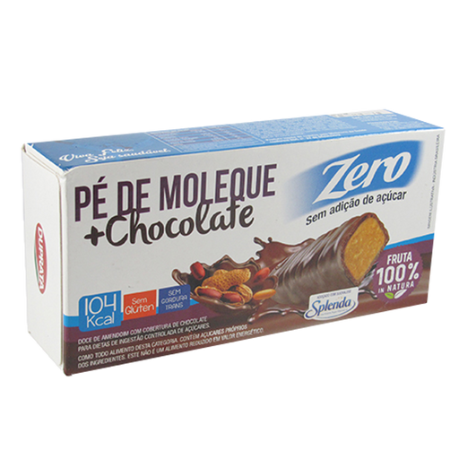 Pé de Moleque com Cobertura de Chocolate Zero Açúcar DUPRATA 75g