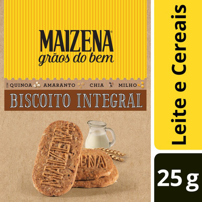 Biscoito Integral MAIZENA Leite e Cereais 25g