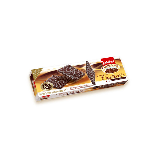 Biscoito Wafer Italiano LOACKER Folhetos Dark Pacote 100g
