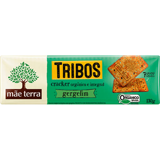 Biscoito MÃE TERRA Cracker Orgânico Tribos Gergilim 130g Caixa com 6