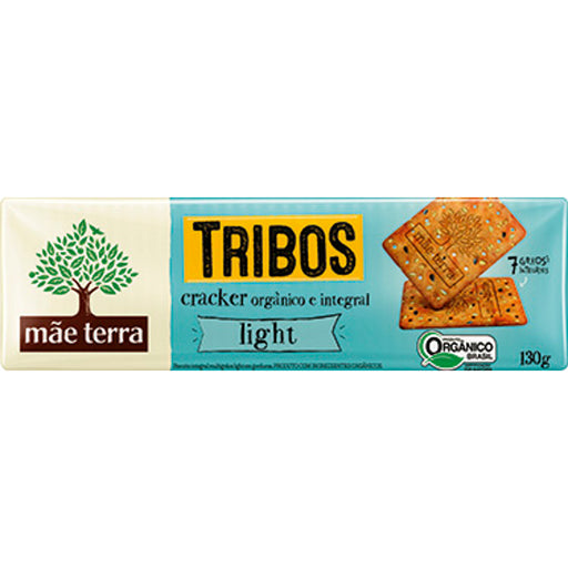 Biscoito MÃE TERRA Cracker Orgânico Tribos Light 130g Caixa com 6