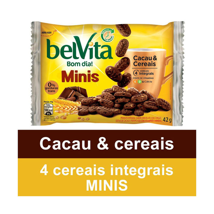 Biscoito BELVITA Mini Cacau e Cereais 43g