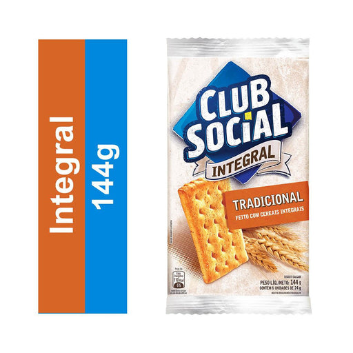 Biscoito CLUB SOCIAL Integral Tradicional Pacote 144g
