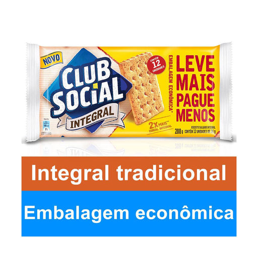 Biscoito CLUB SOCIAL Integral Tradicional Pacote com 12 Unidades de 24g Cada