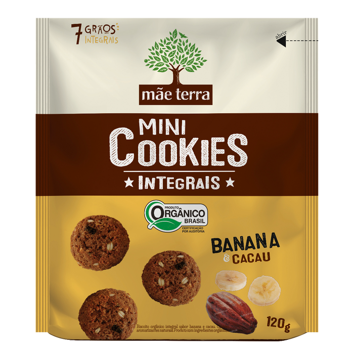 Cookies Orgânico de Banana com Cacau MÃE TERRA 120g