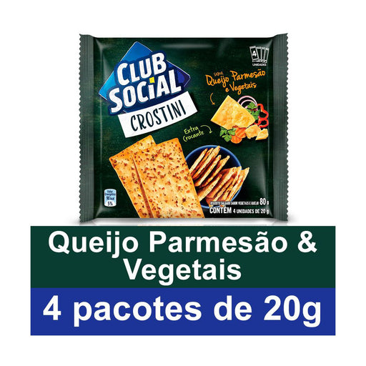 Biscoito CLUB SOCIAL Crostini Sabor Queijo Parmesão e Vegetais 80g